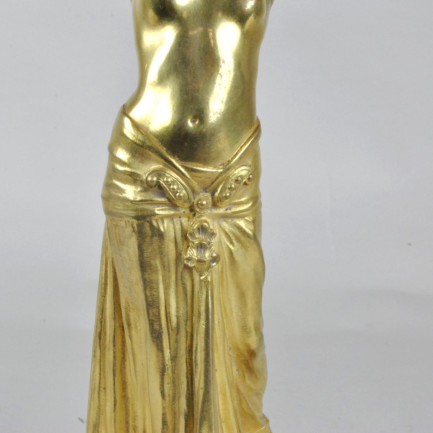 Muller, Priestess, Gilt Bronze Signed, Late 19th Century Early 20th Century For Sale 4