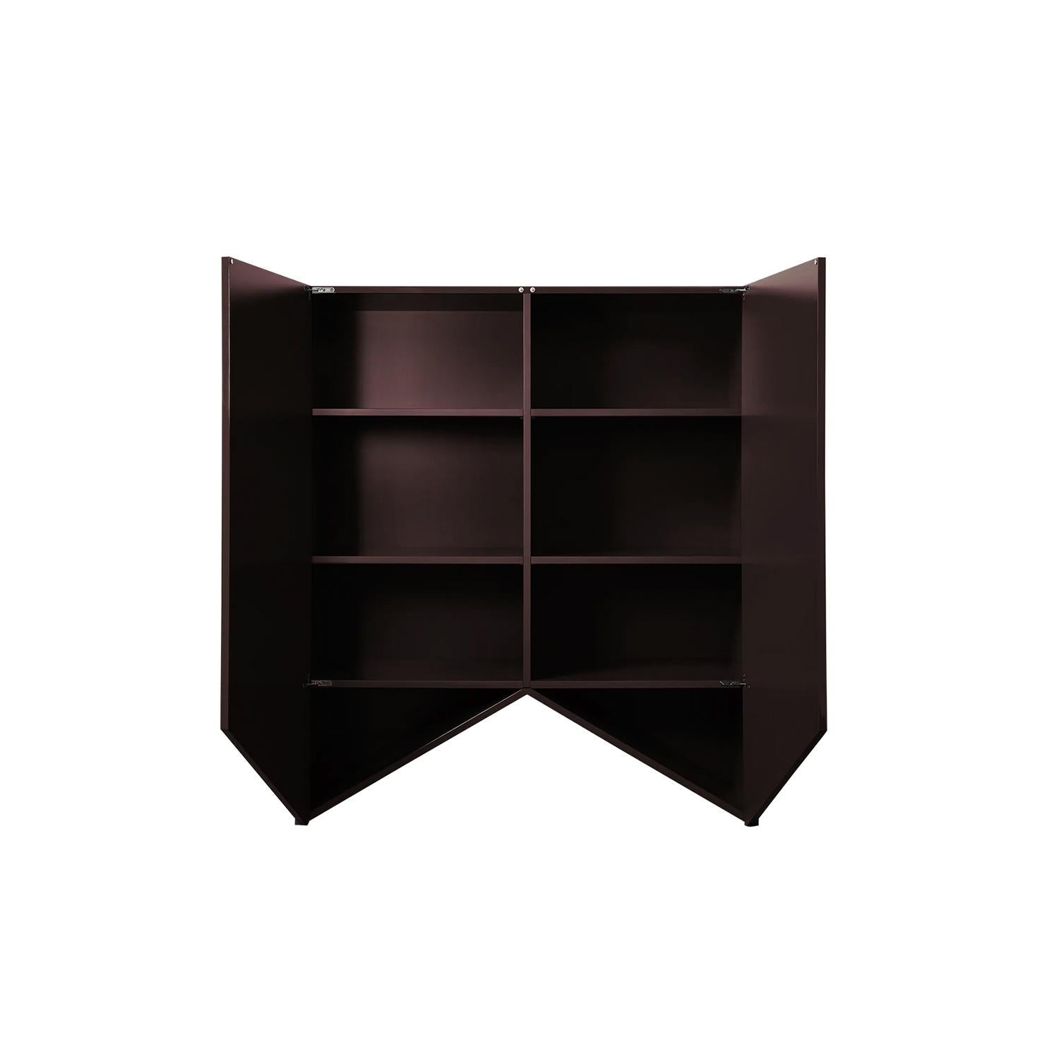 Espagnol Muller Van Severen, Bridges Cabinet, armoire laquée aubergine M. en vente