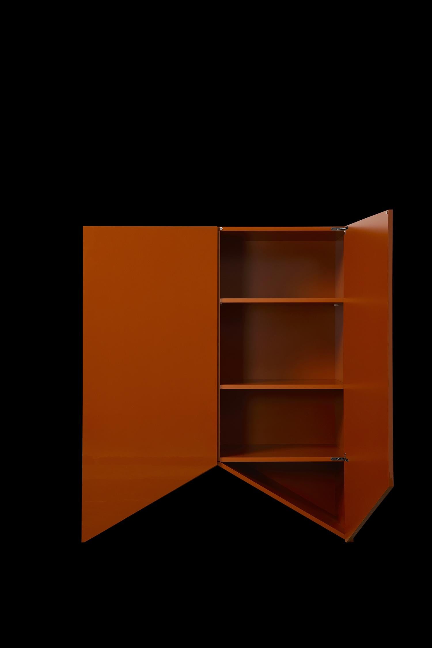 XXIe siècle et contemporain Muller Van Severen, Bridges Cabinet, Petite armoire, Laqué rouge, Contemporain en vente