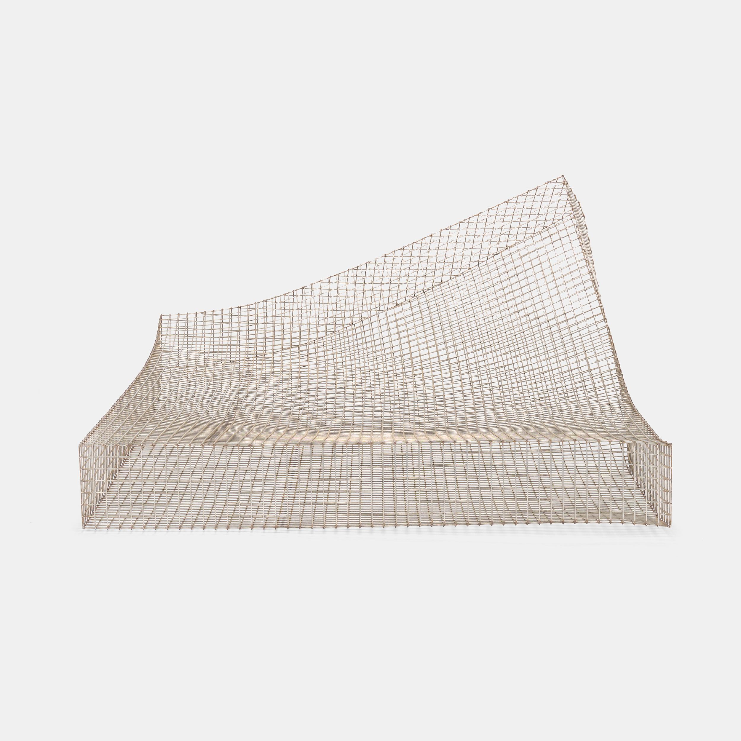 XXIe siècle et contemporain Muller Van Severen acier naturel Wire S #3 chaise Belgique en vente