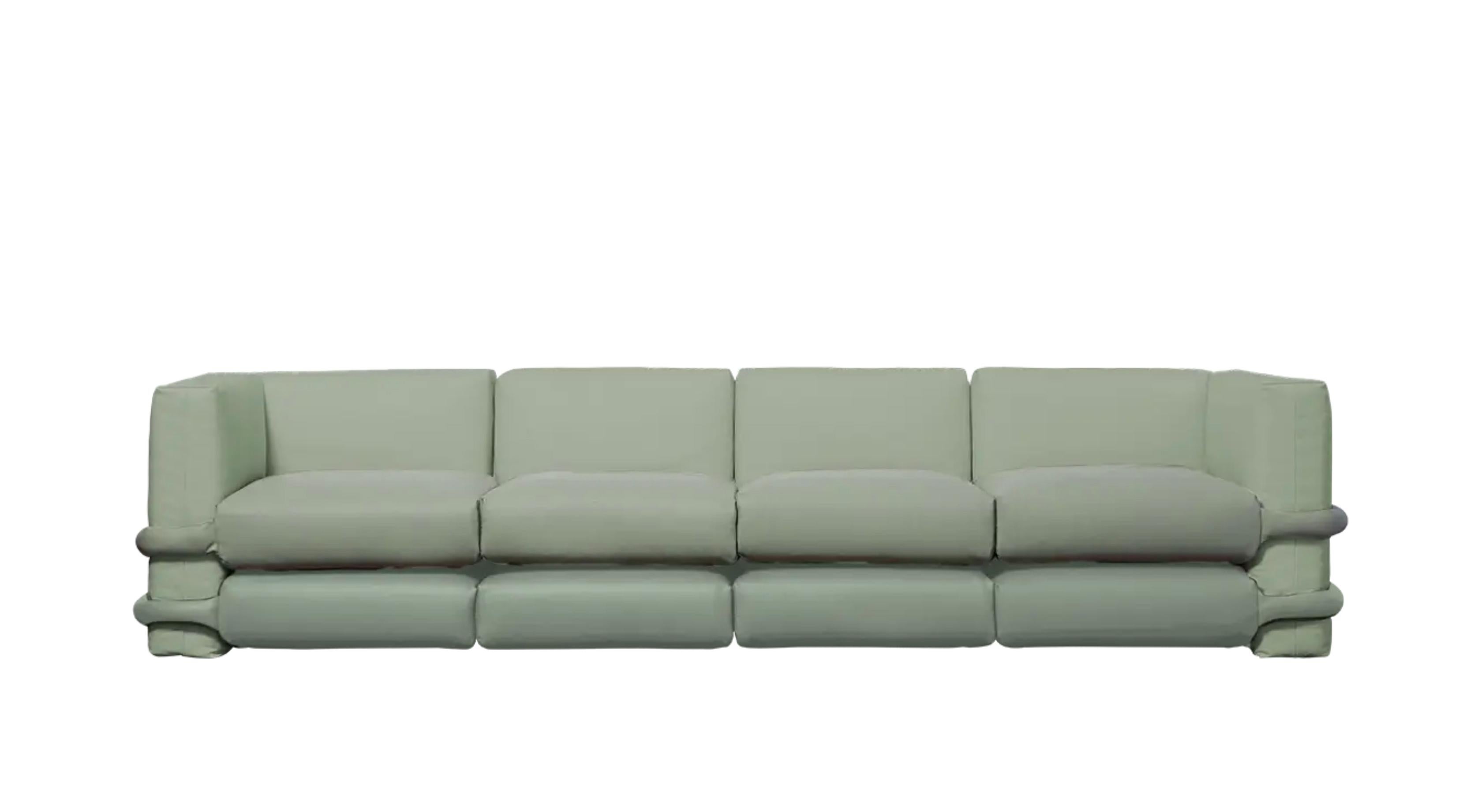 Müller van Severen  Viersitzer-Sofa aus Leder für Bd Barcelona, Kissen im Angebot 1