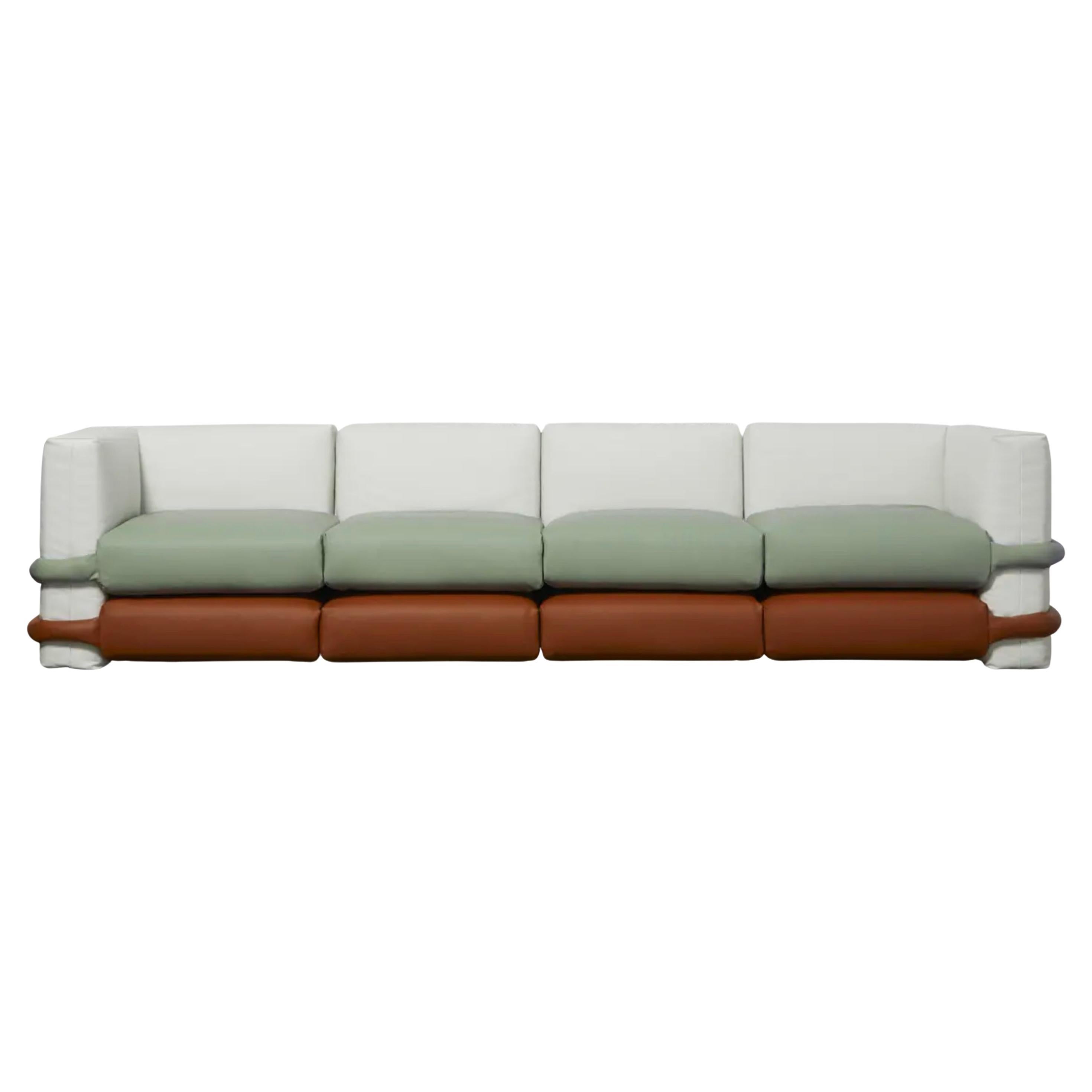 Müller van Severen  Viersitzer-Sofa aus Leder für Bd Barcelona, Kissen
