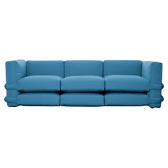 Muller Van Severen, Sofá Almohada, Algodón, Azul, Tres plazas