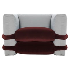 Muller Van Severen, Pillow Sofa, Maharam, Burgundy and Grey, Individual Module