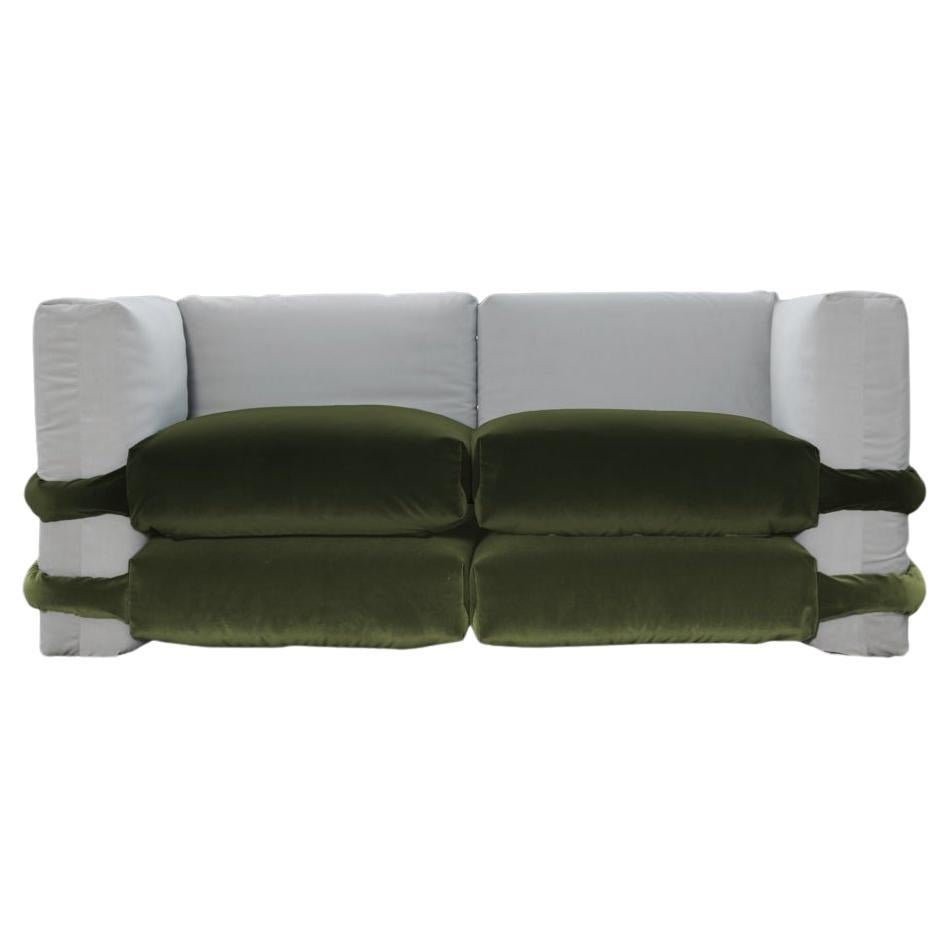Muller Van Severen, Pillow Sofa, Maharam, Green and Grey, Two-seater