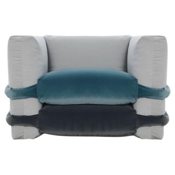 Muller Van Severen, Pillow Sofa, Maharam, Grey and Blue, Armchair