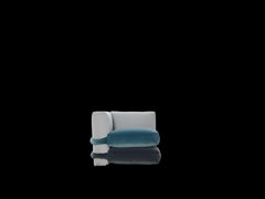 Muller Van Severen, Canapé oreiller, Maharam, gris et bleu, Module d'angle