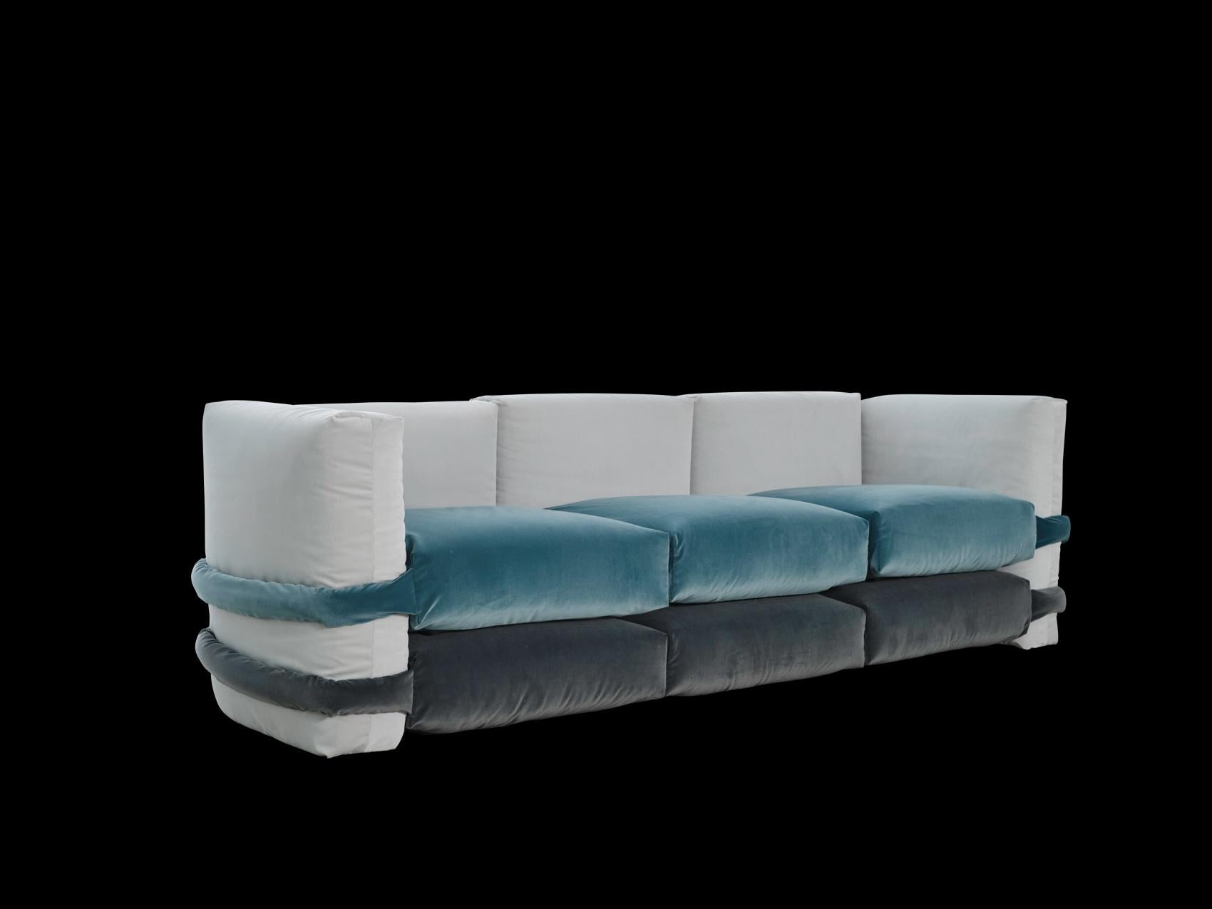Muller Van Severen, Sofá Almohada, Maharam, Gris y Azul, Tres plazas en venta 5