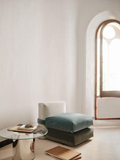 Muller Van Severen, Kissen-Sofa, Maharam, Grau und Blau, Dreisitzer-Sofa
