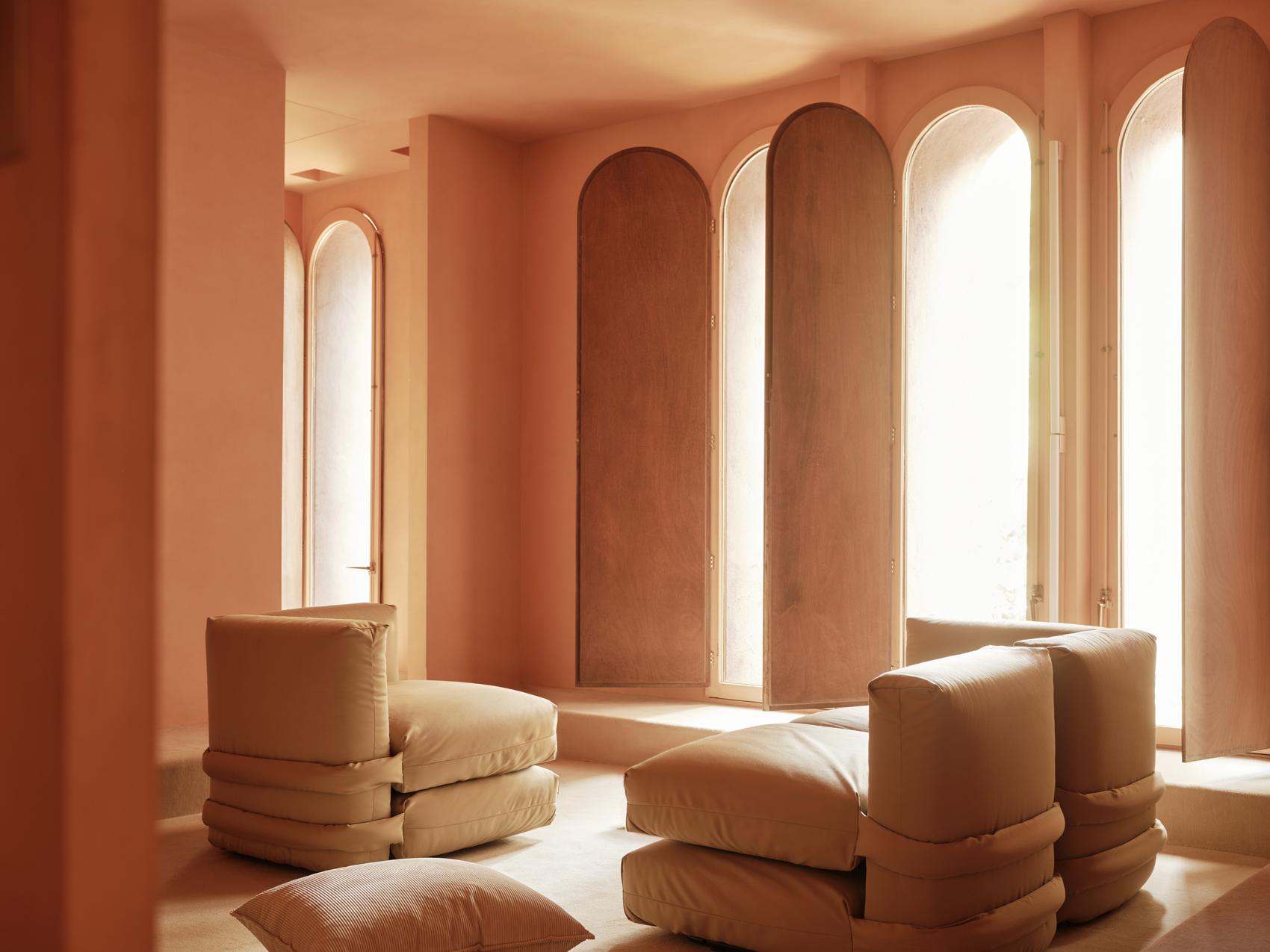 XXIe siècle et contemporain Canapé deux places Muller Van Severen, UV pro, beige en vente