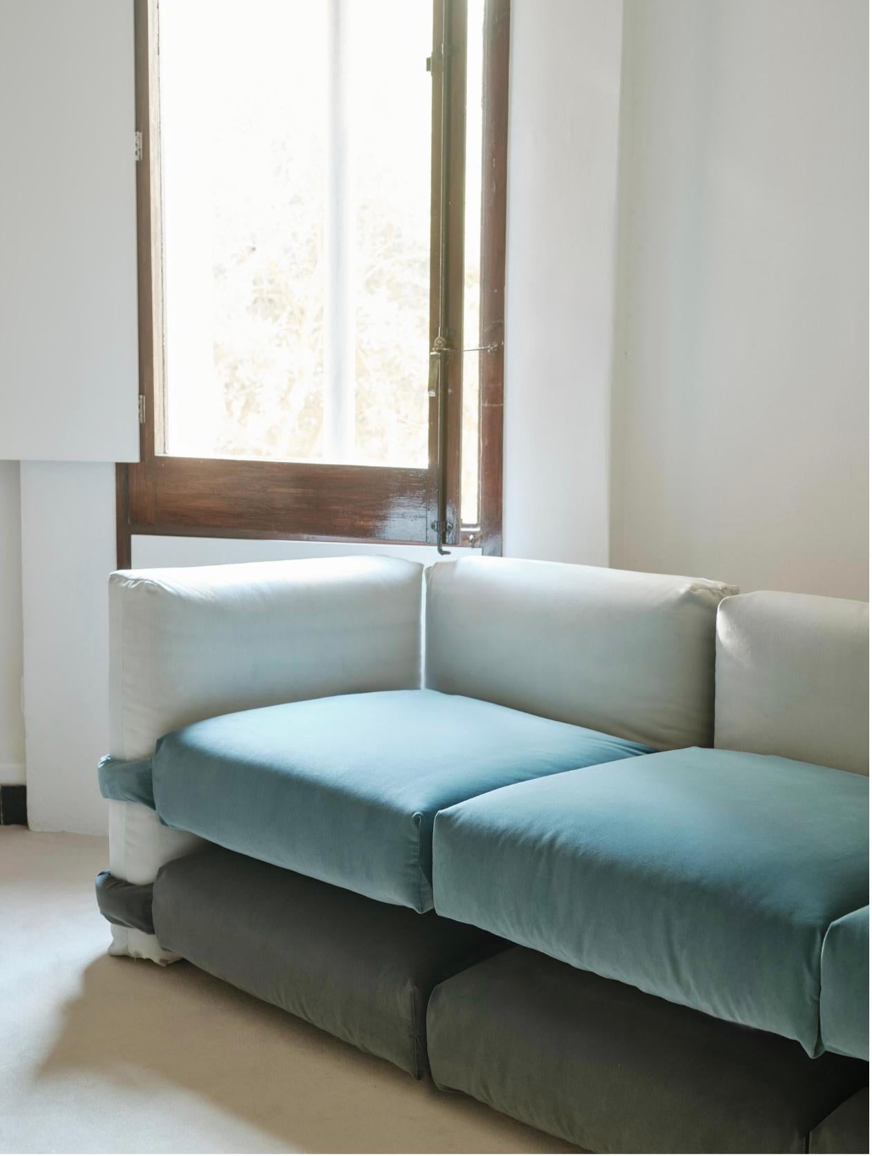 Canapé modulaire en velours Muller Van Severen pour Bd Barcelona en vente 6