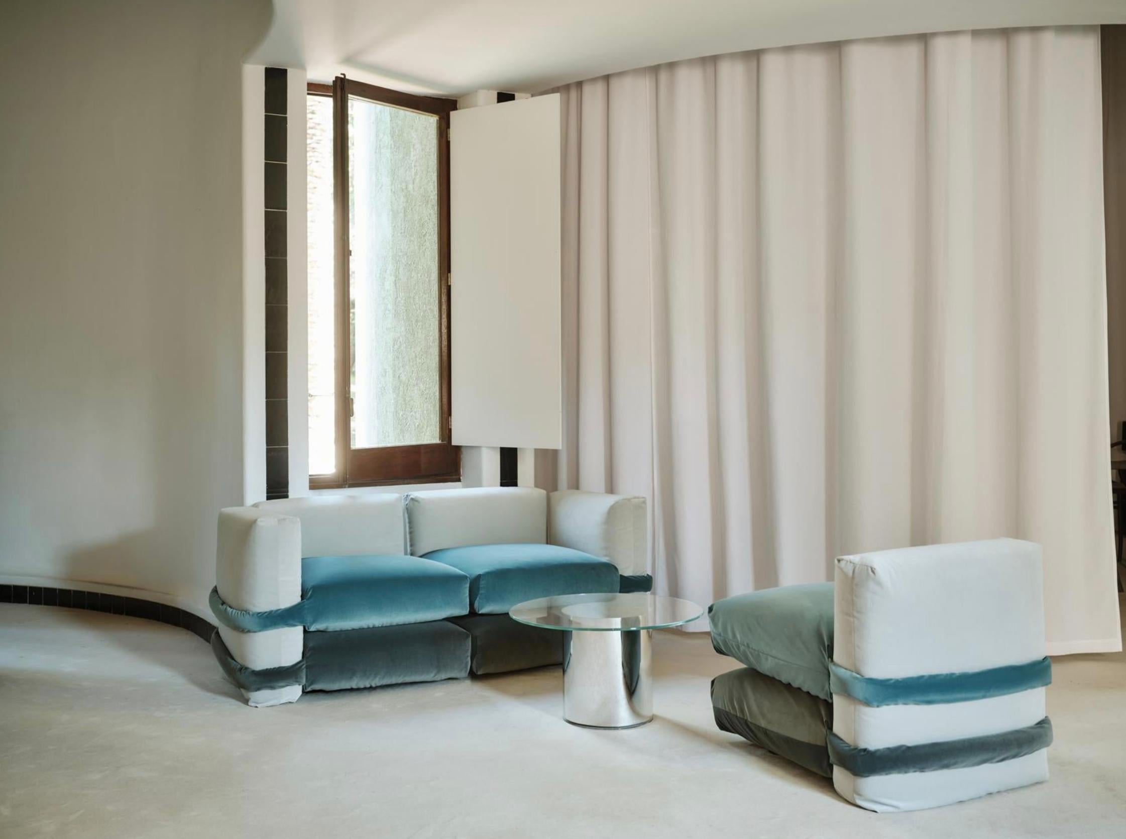 Canapé modulaire en velours Muller Van Severen pour Bd Barcelona en vente 1