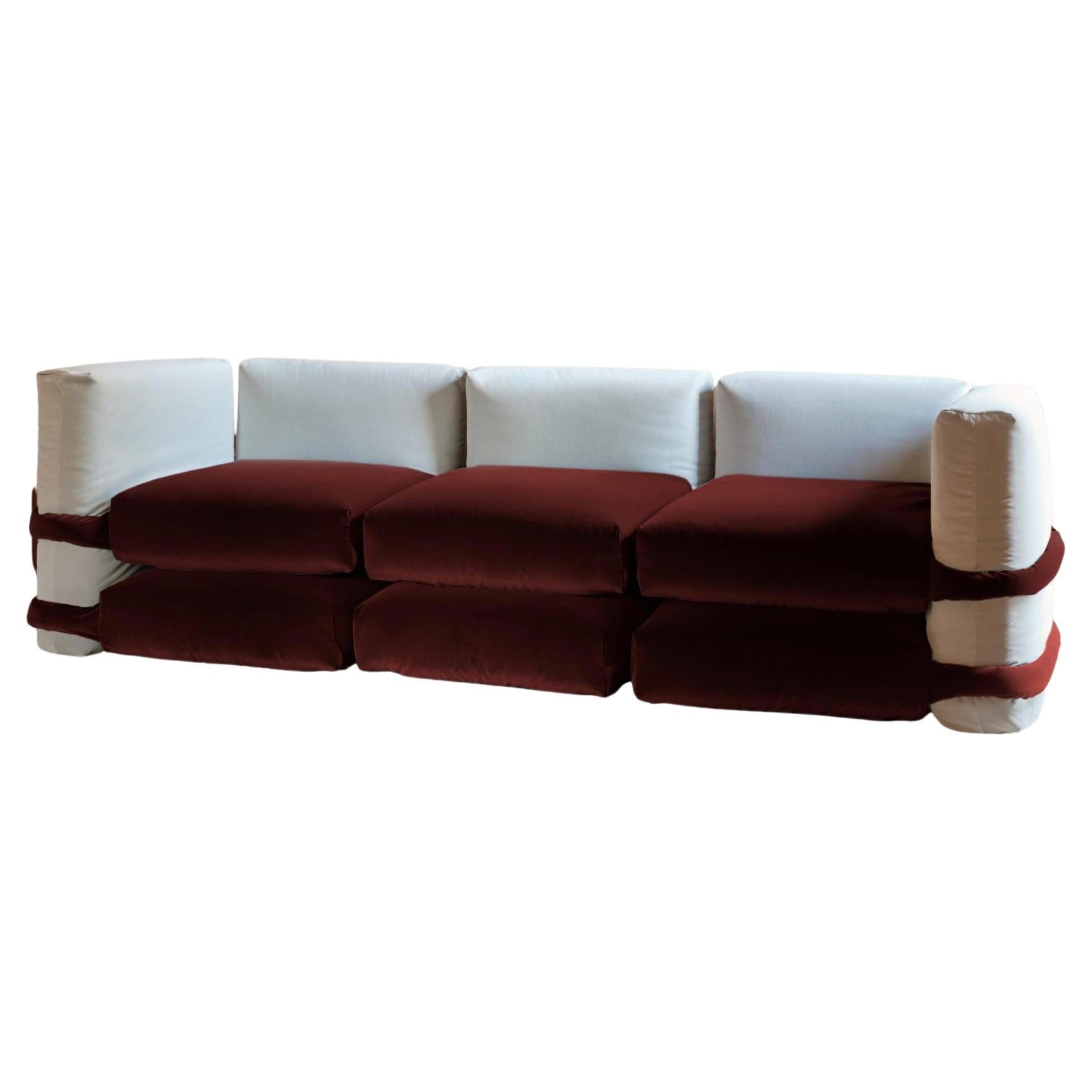 Canapé modulaire en velours Muller Van Severen pour Bd Barcelona