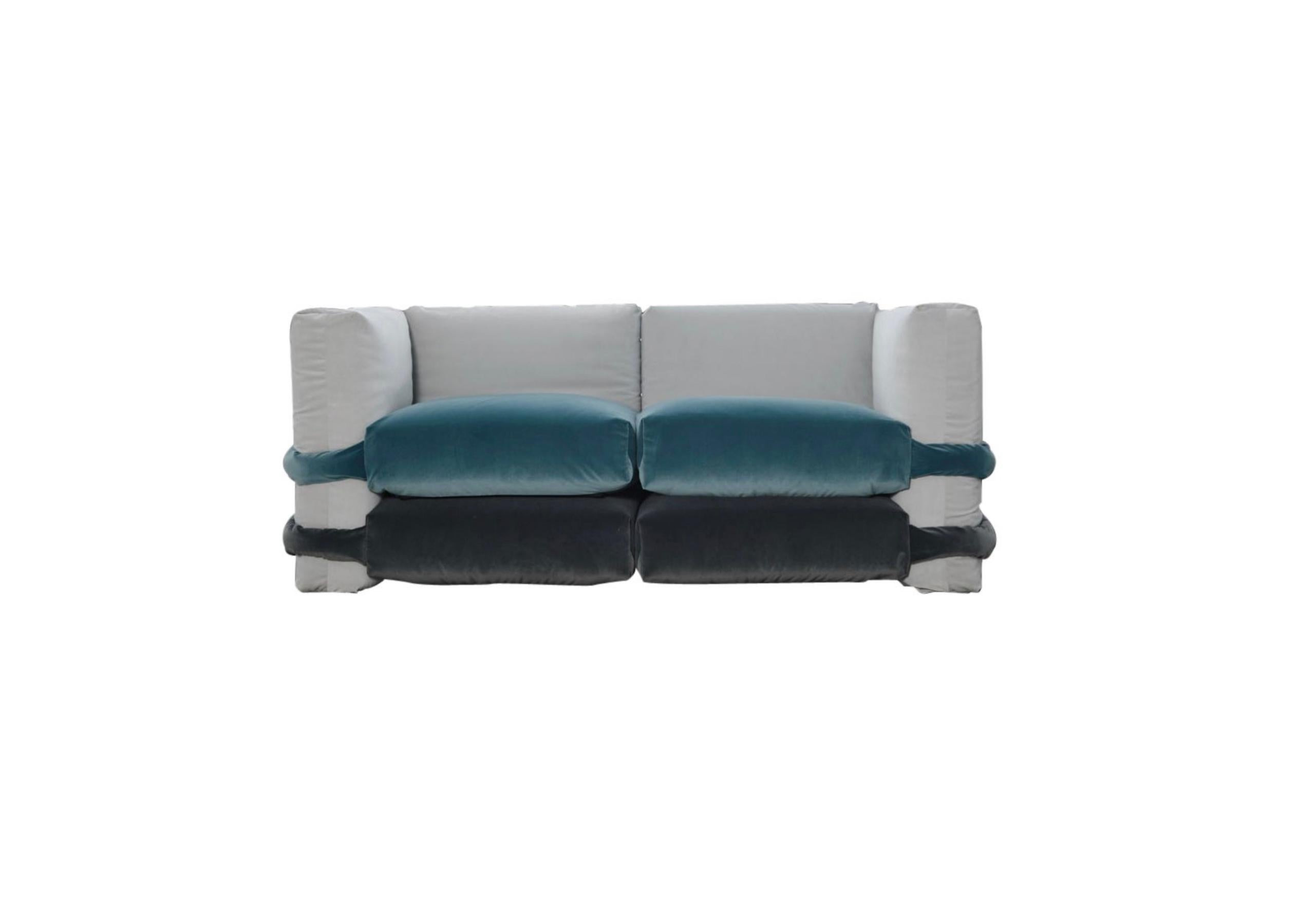 Muller Van Severen Kissen-Sofa aus Samt  Sofa für Bd Barcelona im Angebot 3