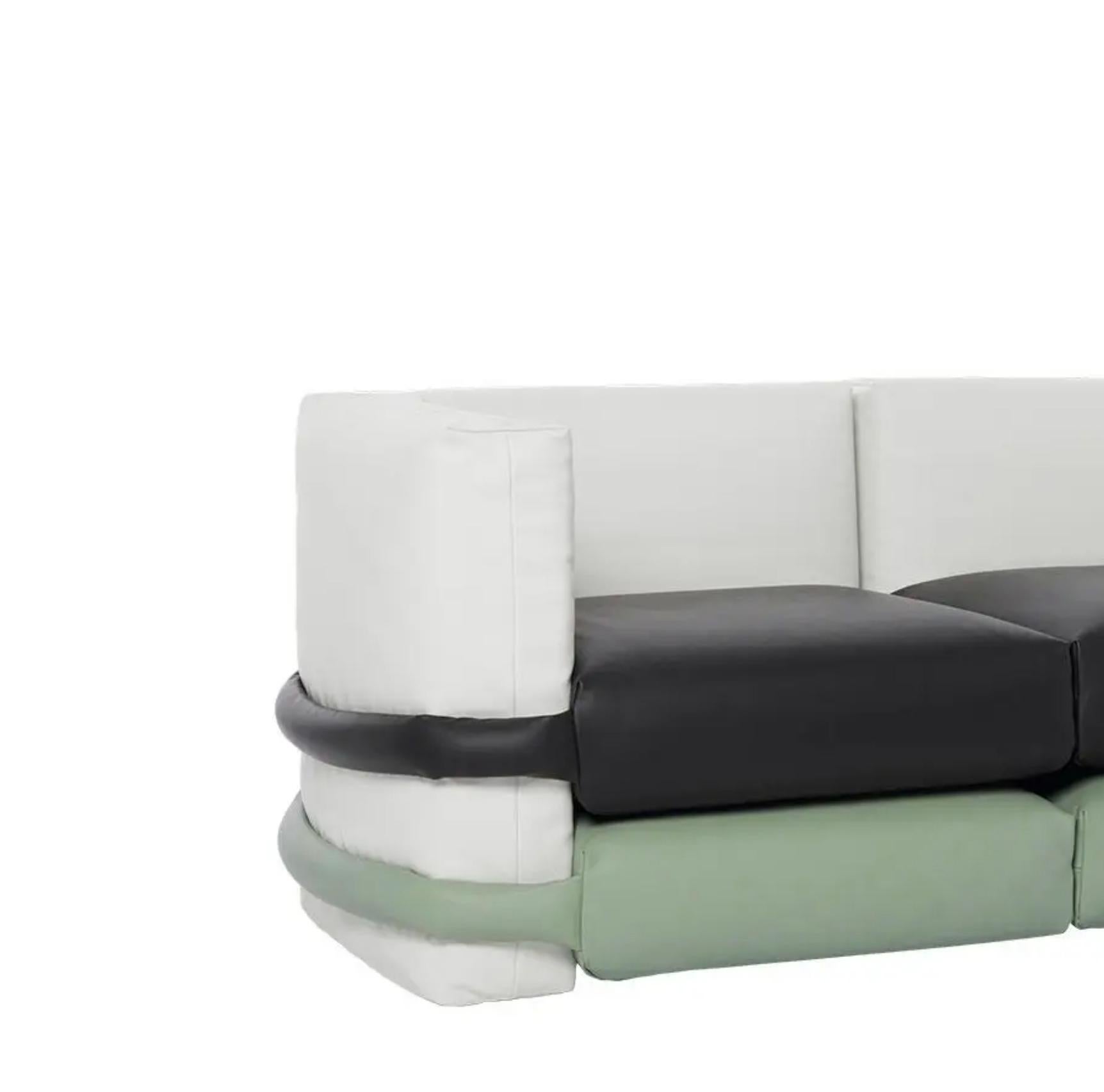 Mid-Century moderno Muller Van Severen Divano a due posti con cuscino in pelle per Bd Barcelona in vendita