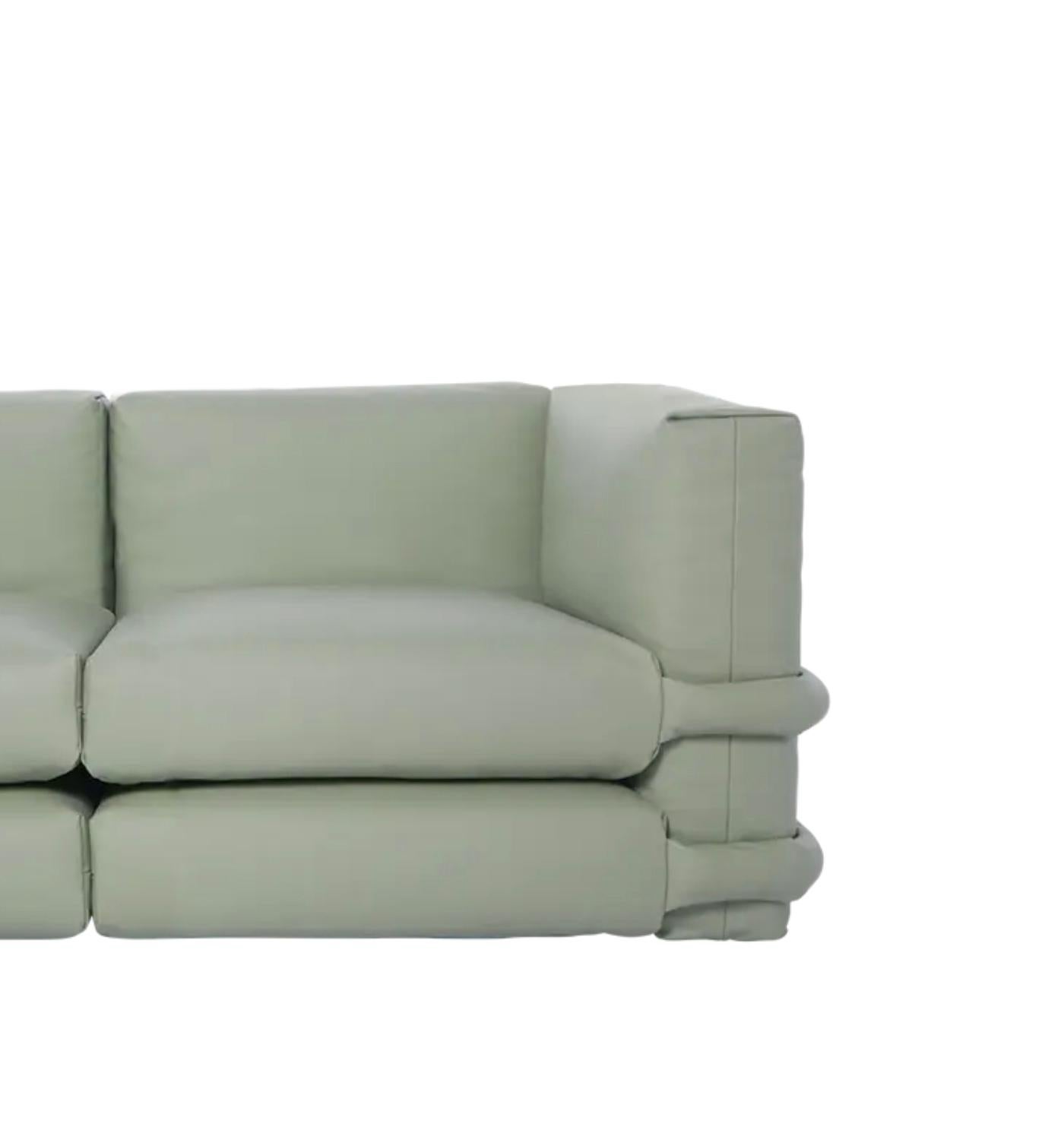 Mid-Century Modern Canapé deux places en cuir Muller Van Severen pour Bd Barcelona en vente