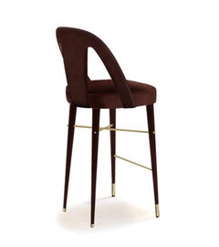 Mulligan Bar Chair with Polished Brass