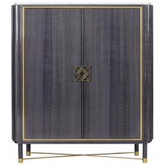 Mulligan Cabinet with Marble and Polished Brass Details