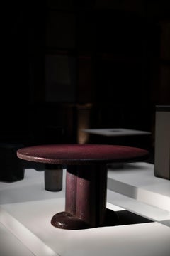 Hand Carved Lava With Ceramic Glaze Mullunu Table by Ian Felton