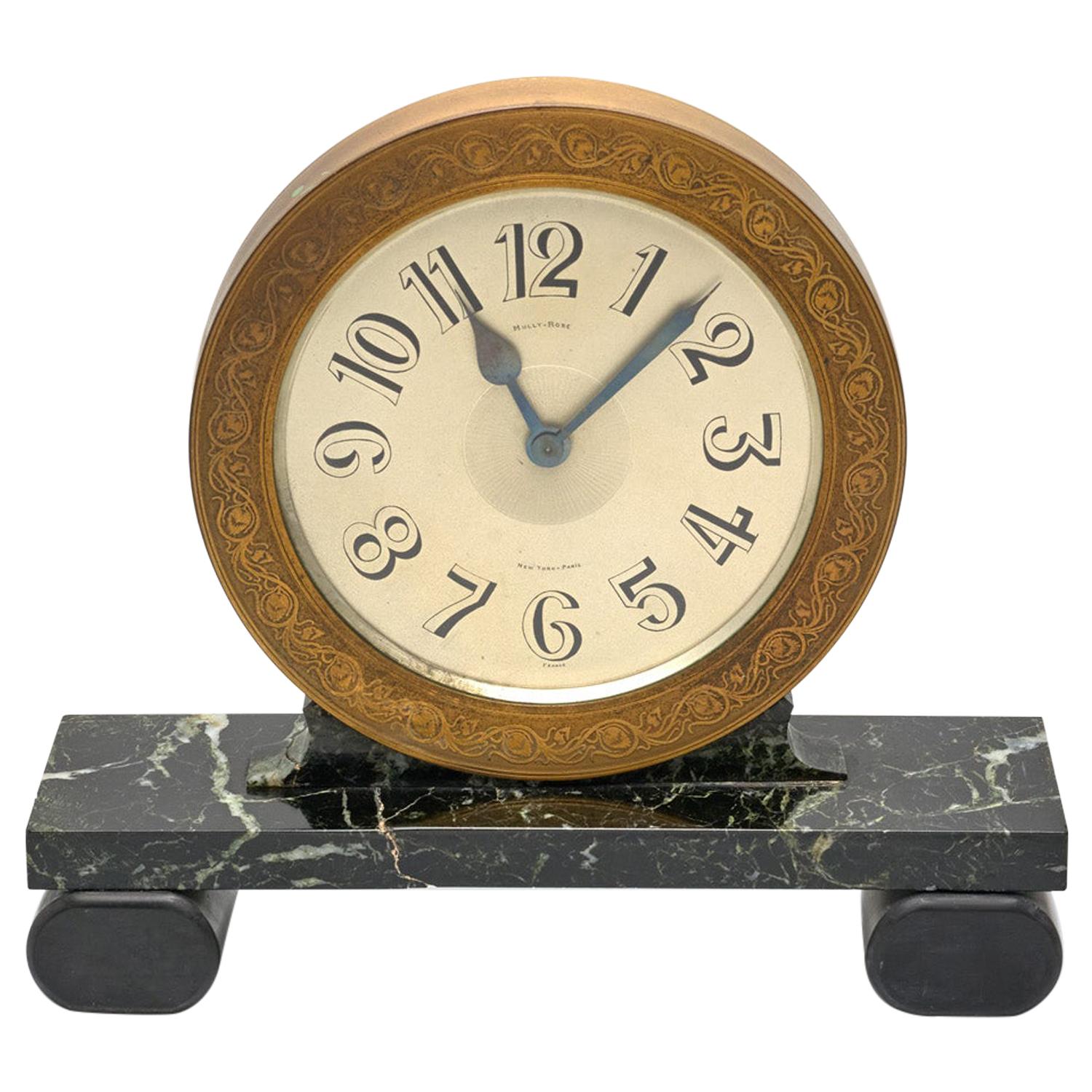 Mully & Rose Large Marble Mantle Clock For Sale