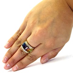 Multcolor Gemstone Rainbow Ring