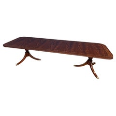 Multi-Banded Mahogany Dining Table by Leighton Hall - Showroom Sample