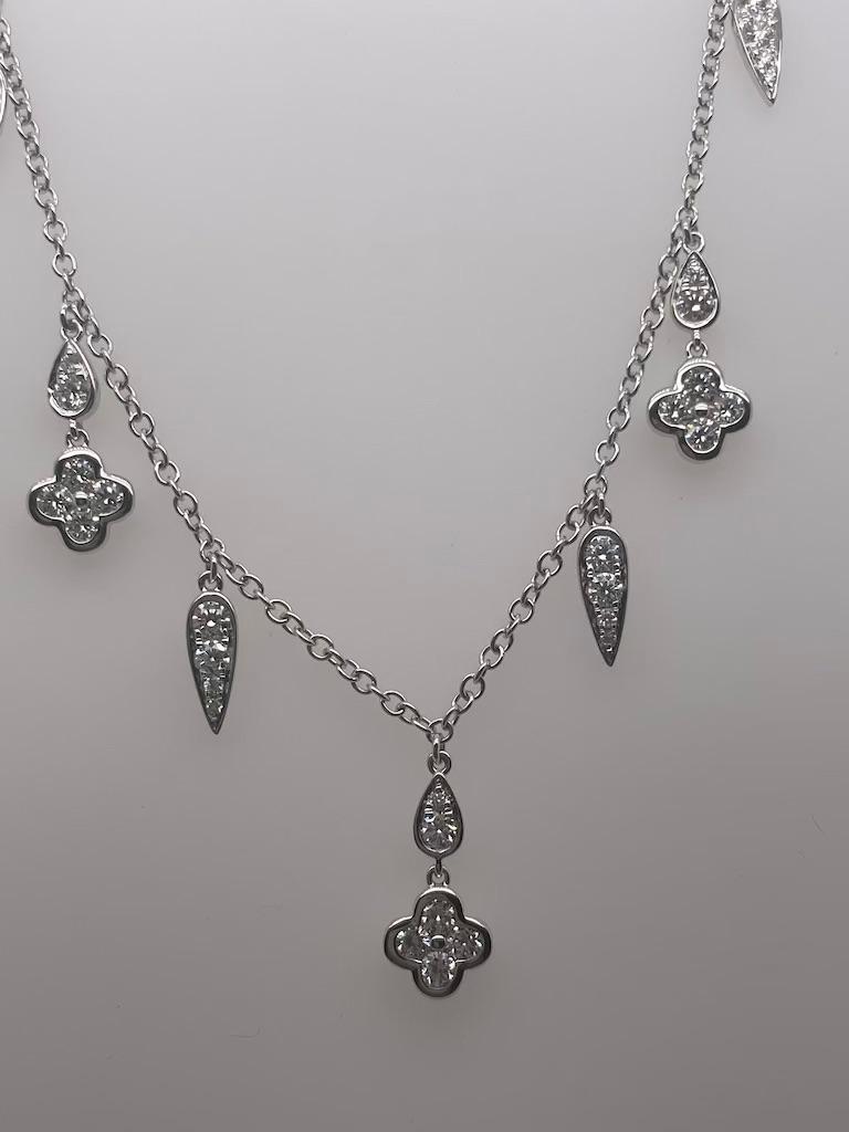 white gold charm necklace