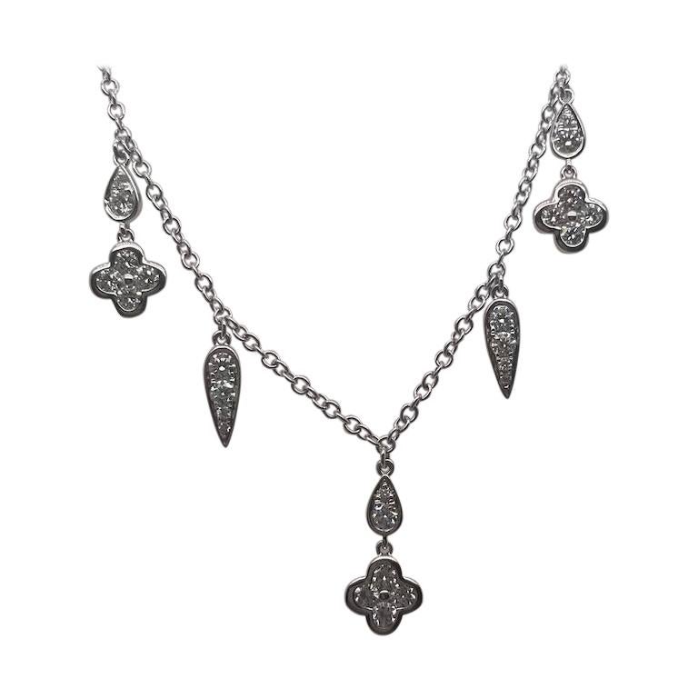 Multi Charm White Gold Necklace