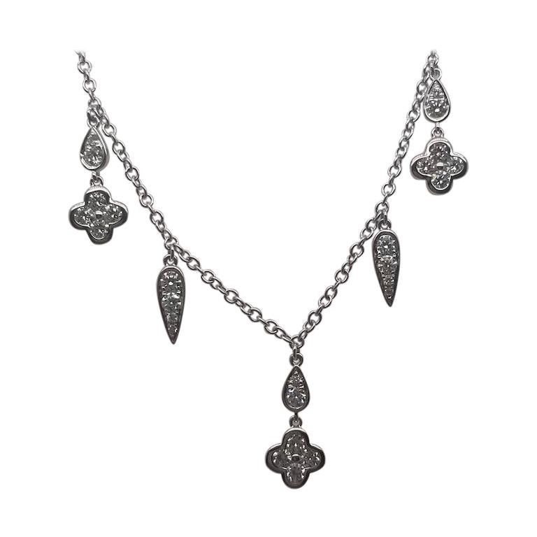 Multi Charm White Gold Necklace For Sale at 1stDibs