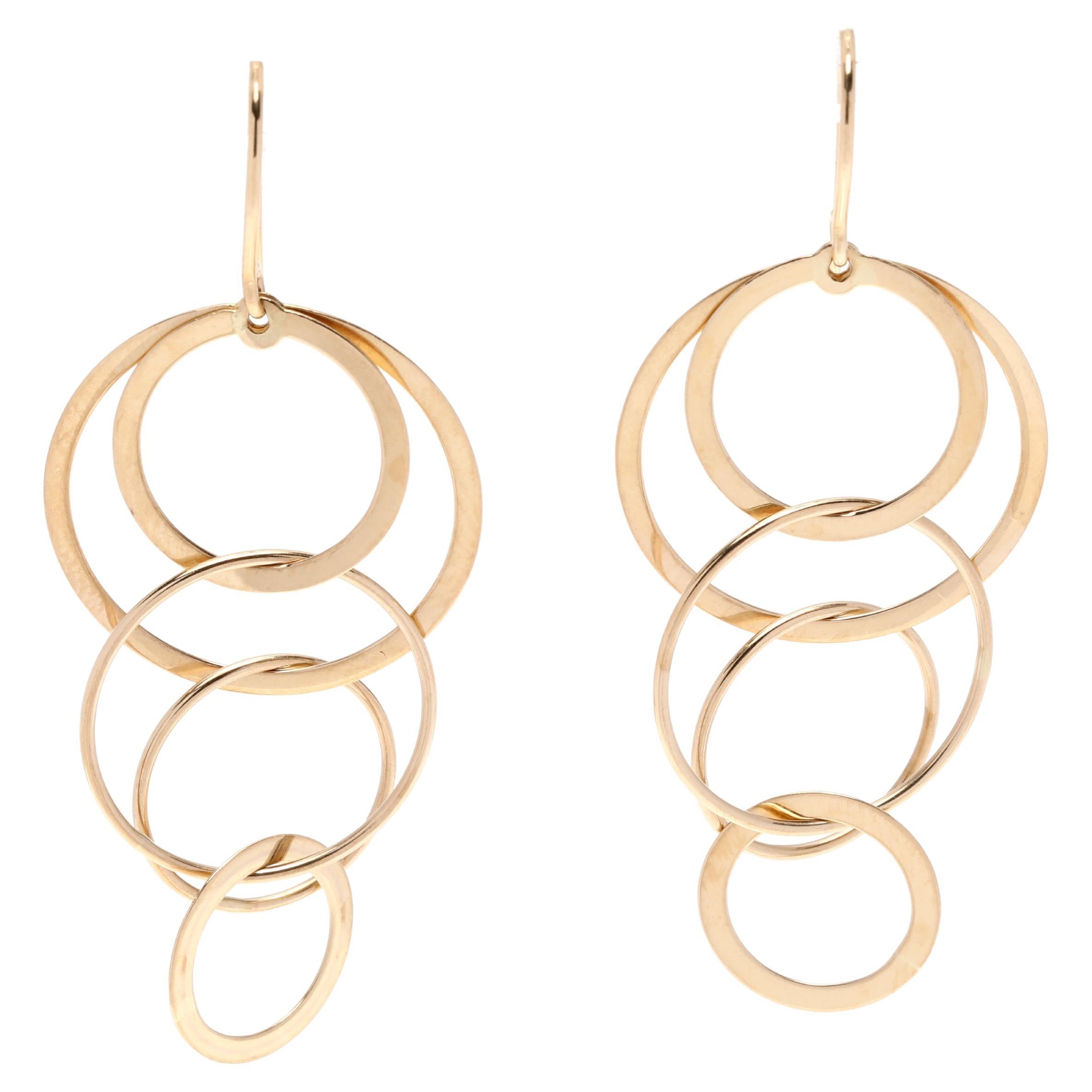 Multi Shaped Pave Diamond Ball Chandelier Earrings in 14k Yellow Gold