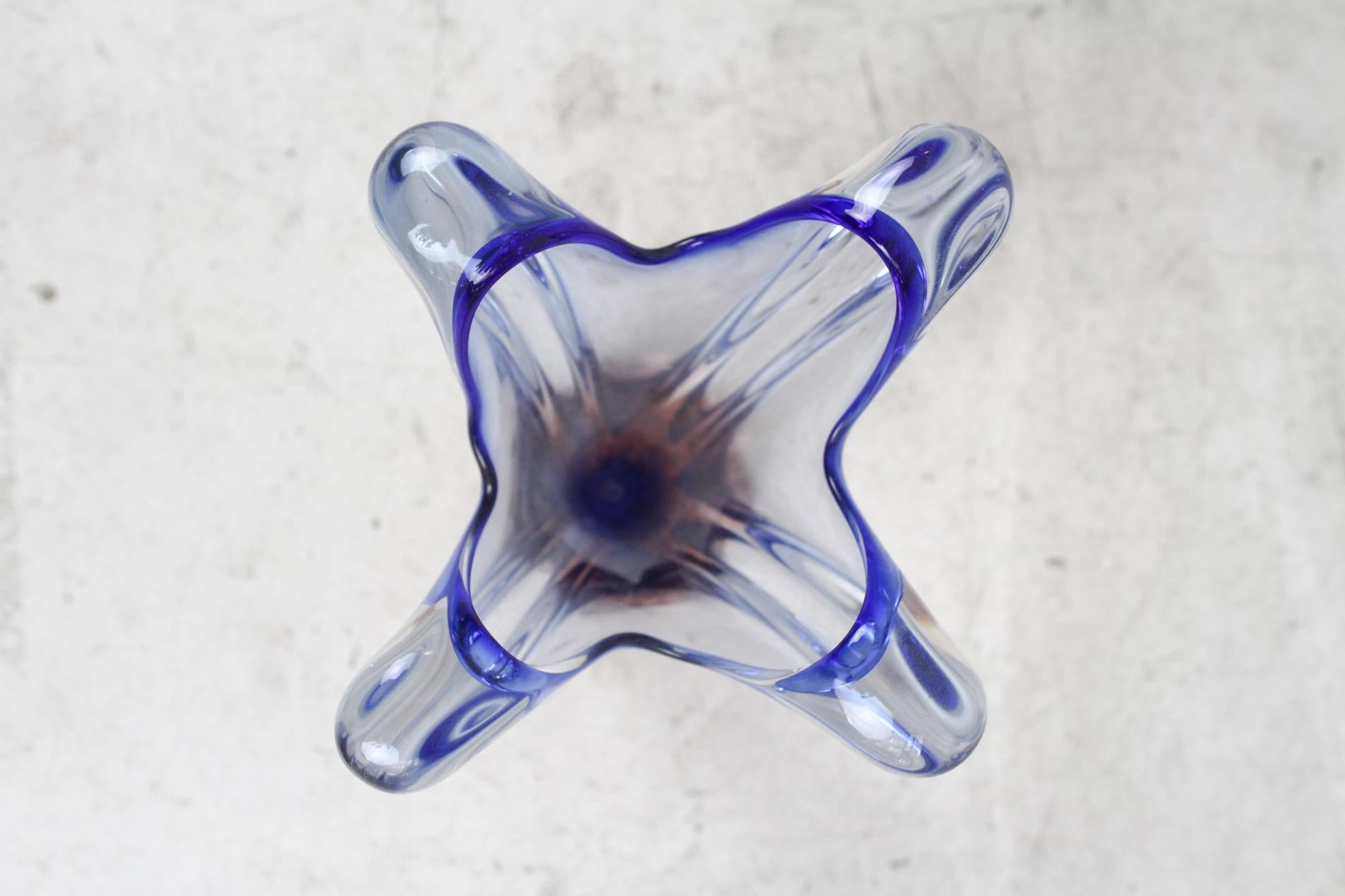 Mid-Century Modern Multi-Color Art Glass Vase by Josef Hospodka for Glass Factory Chribska, 1960s For Sale