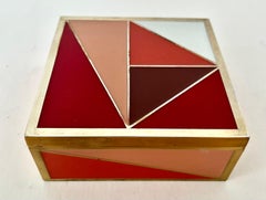 Multi Color Brass and Enamel Box in the Style Of Hermes