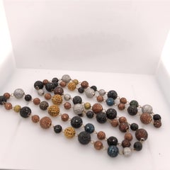 Multi-Color Diamond Ball Necklace in 18 Karat Gold