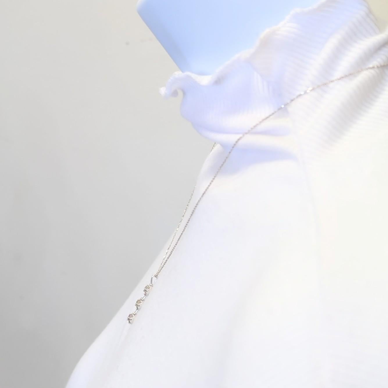 Round Cut Multi-Color Diamond Cluster Pendant Necklace in 18K White Gold For Sale