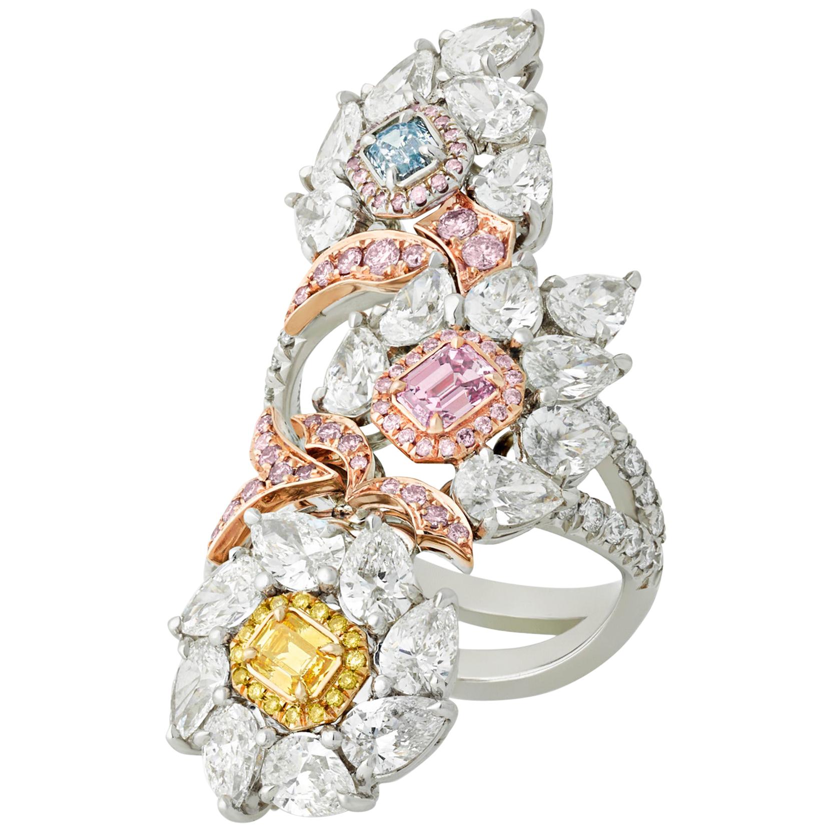 Multi-Color Diamond Cocktail Ring
