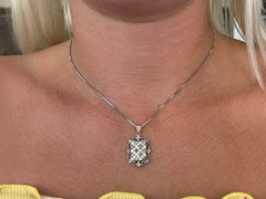 Multi Color Diamond Pendant on Chain in 18K White Gold