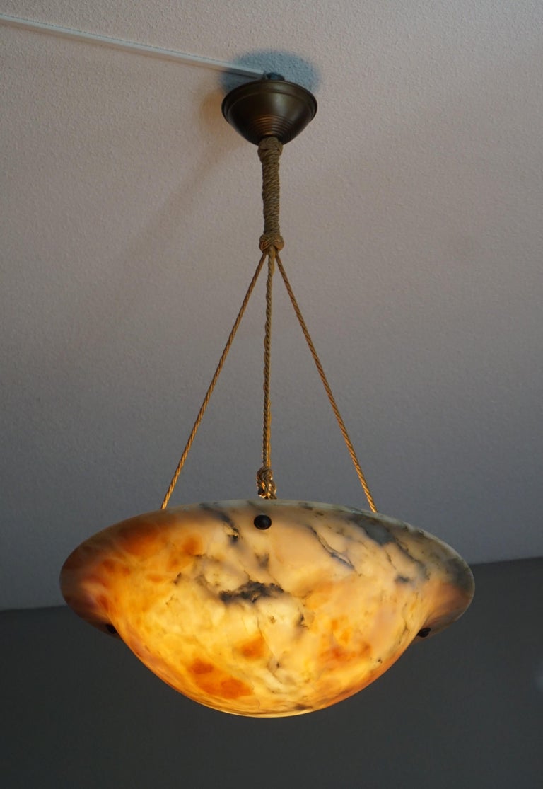 Multi Color Early 20th Century Alabaster And Original Rope Light