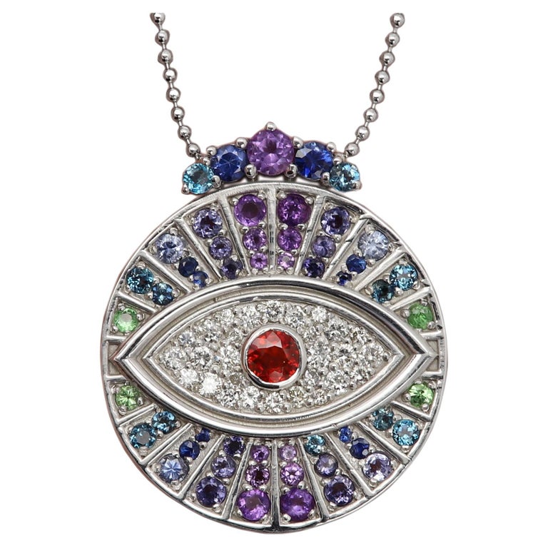 Argent Sterling 925 Pendentif Pendentif Croix En Argent 925 Avec Topaze Bleue De Londr Naturelle - Pierre Principale Ronde, Fait Main Dore Bronze
