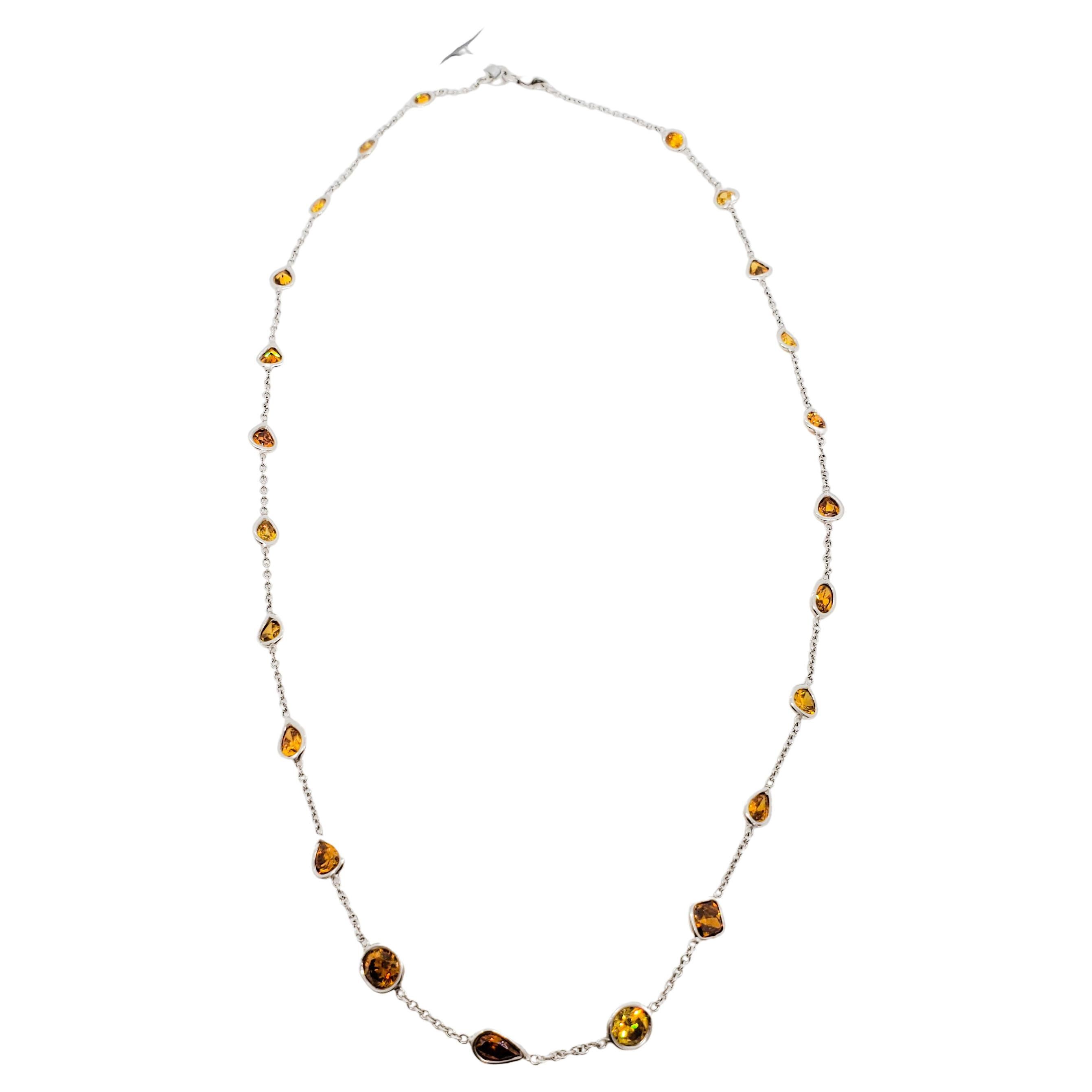 18k White Gold Diamond by the Yard Chain Necklace For Sale at 1stDibs