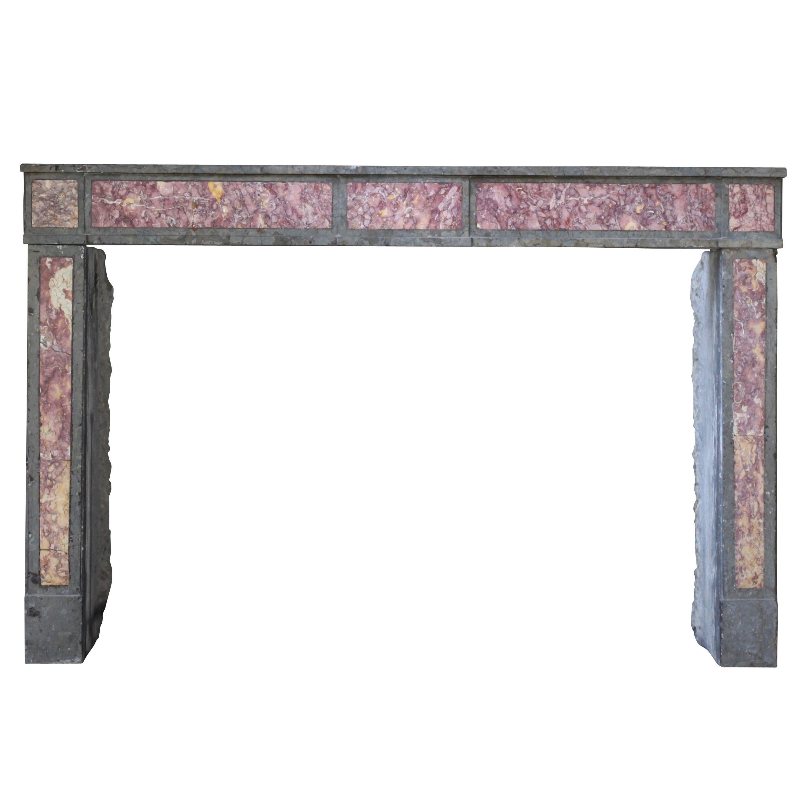 Multi-Color Fine European Antique Fireplace Surround