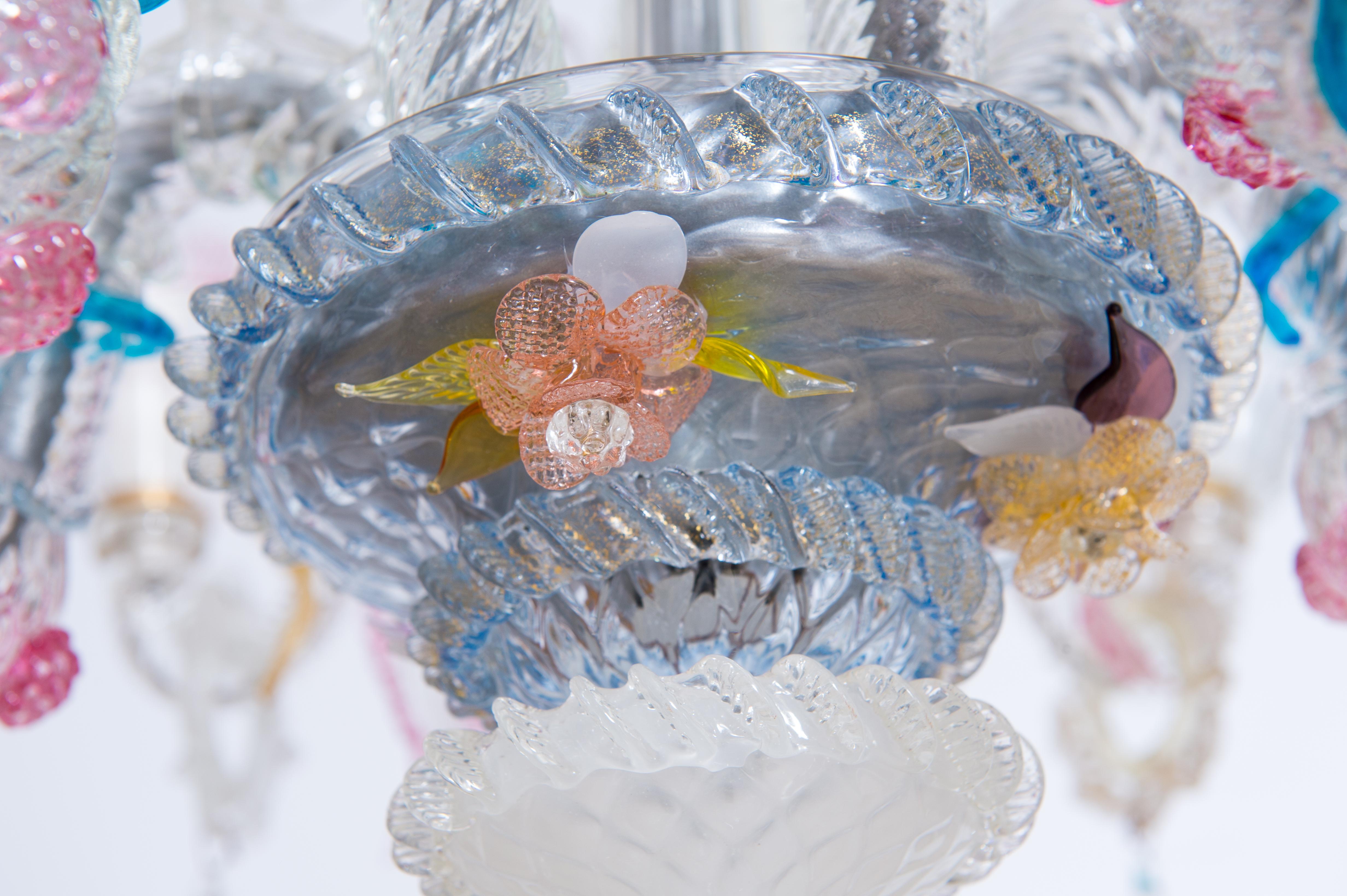 floral glass chandelier