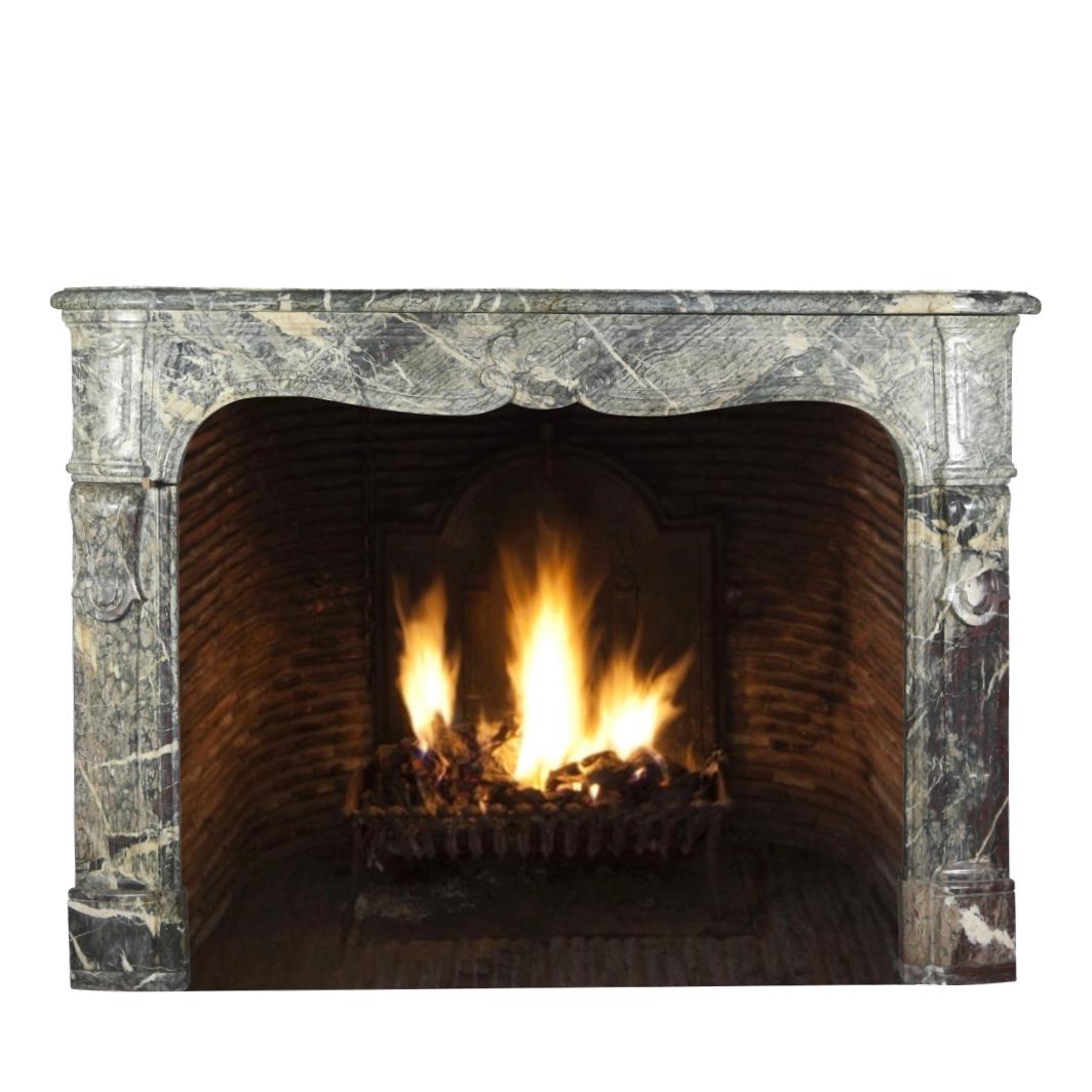 Entorno de Chimenea Antiguo de Mármol de Campanario Francés Multicolor en venta 4
