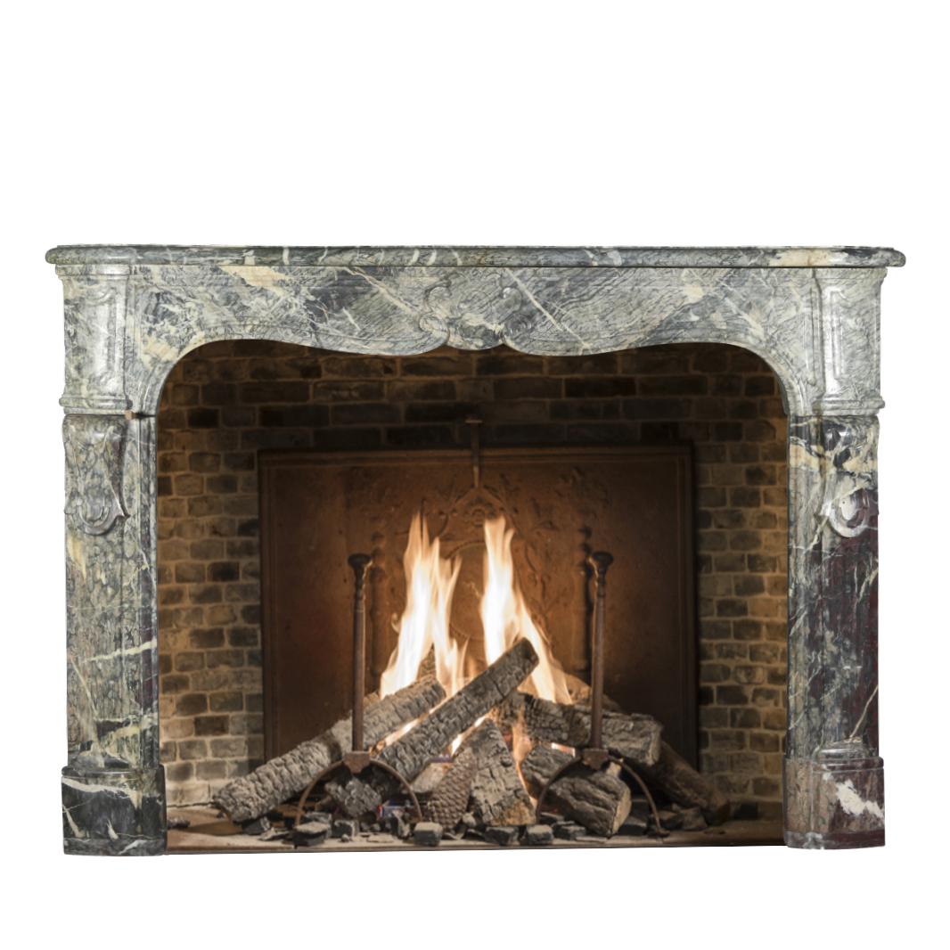 Entorno de Chimenea Antiguo de Mármol de Campanario Francés Multicolor en venta 5