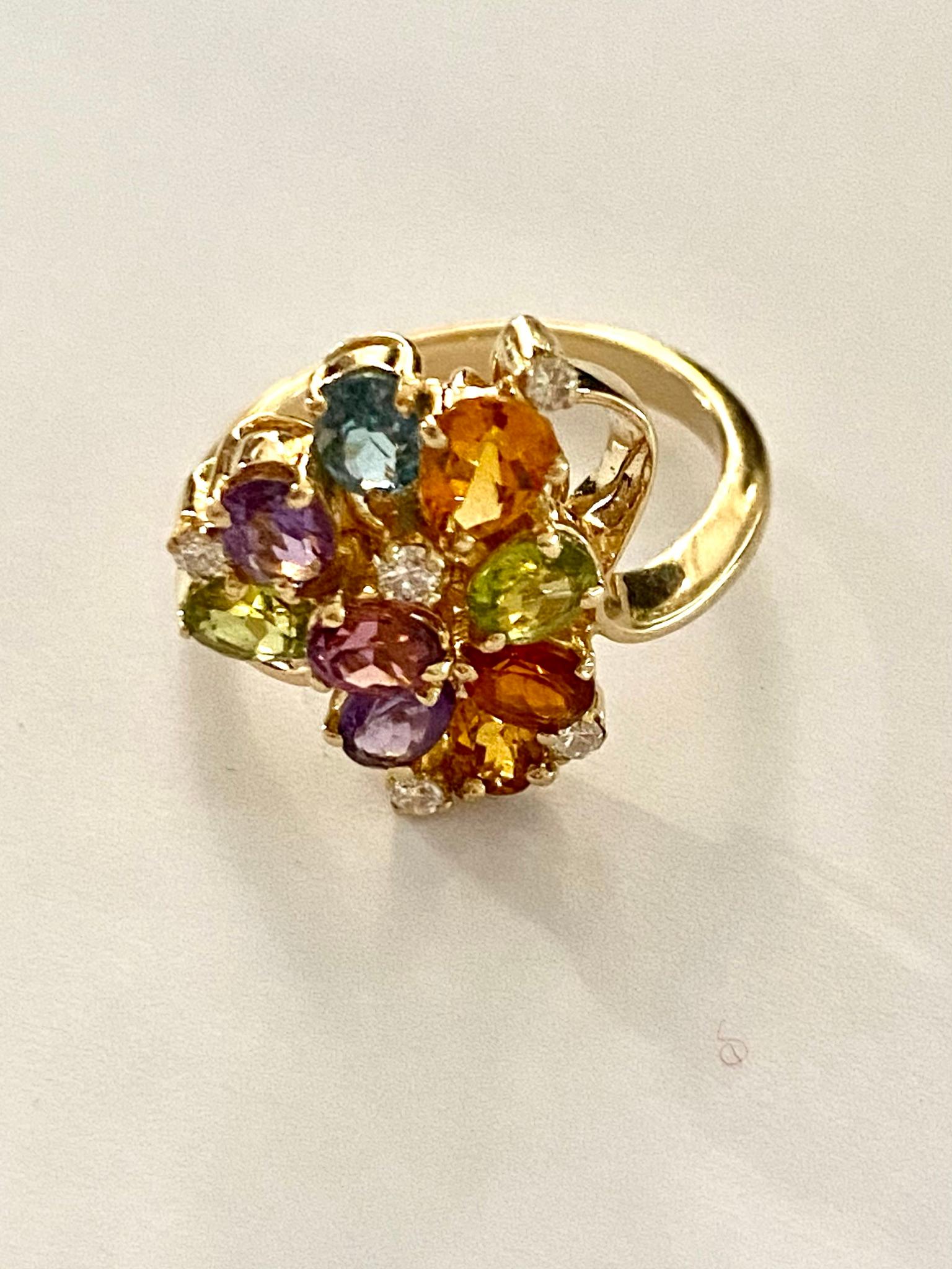 multi color gem ring