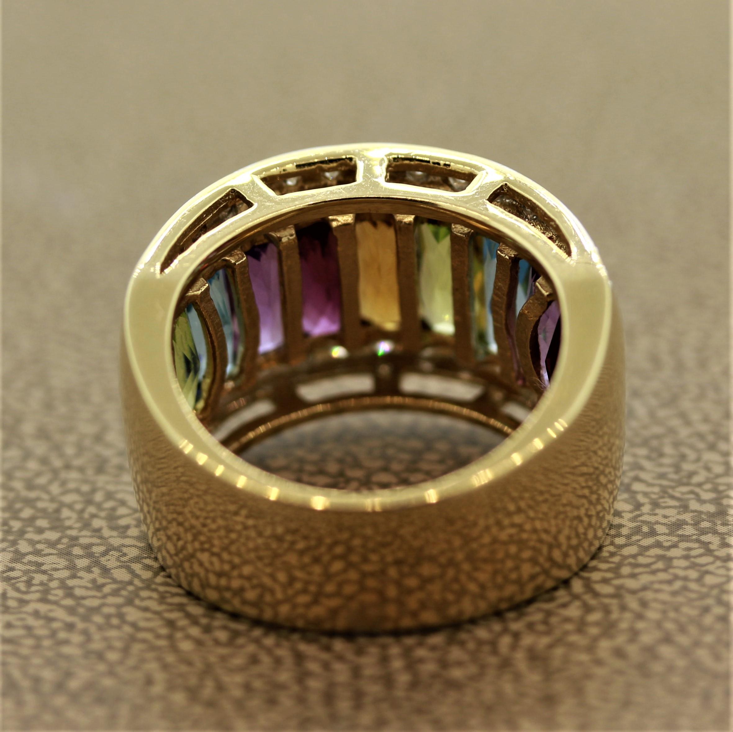 multi color gold ring