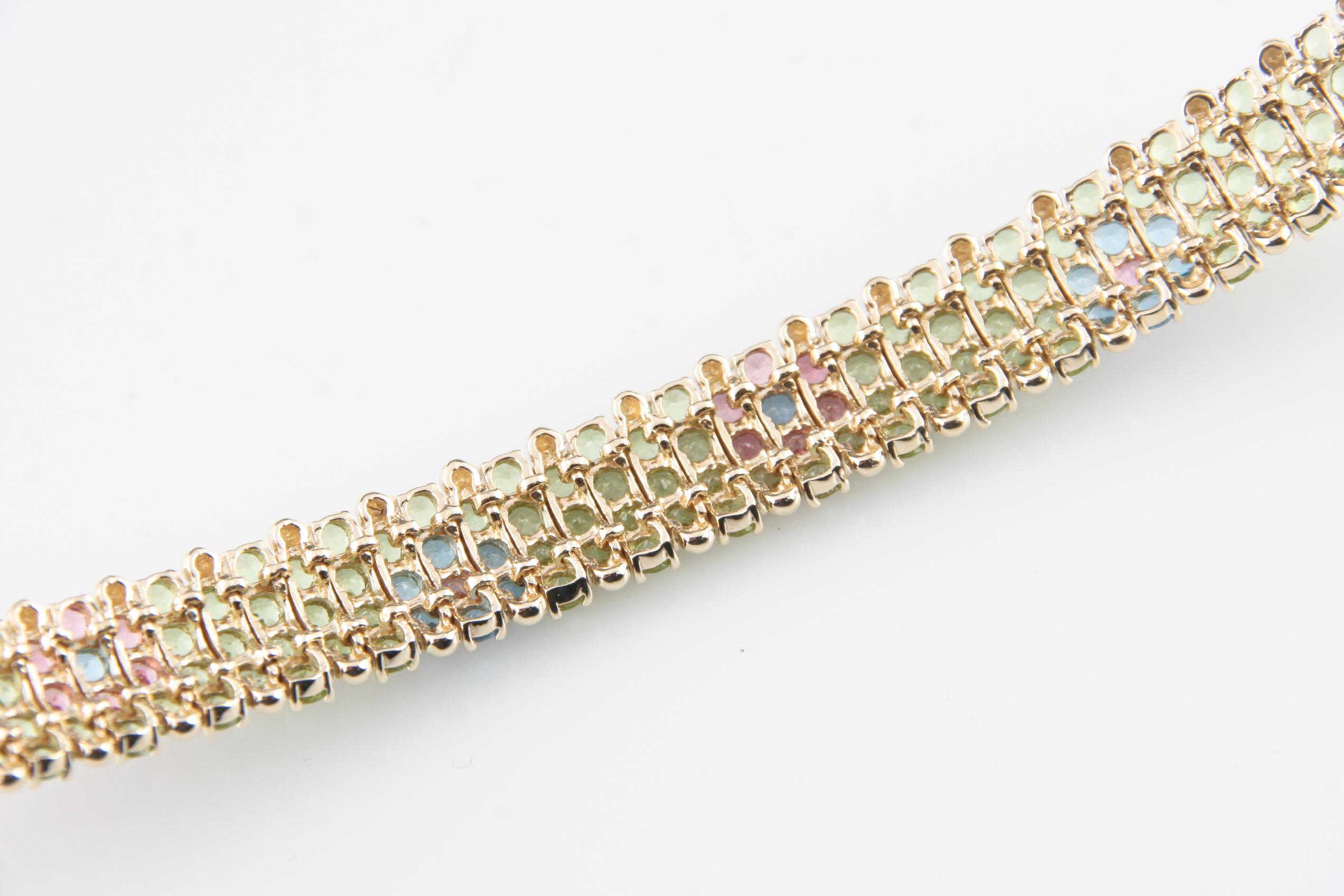 multi gem stone motif bracelet