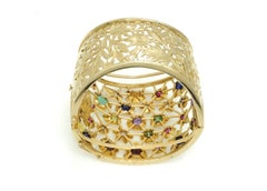 Multi-Color Gemstones and Gold Bracelet