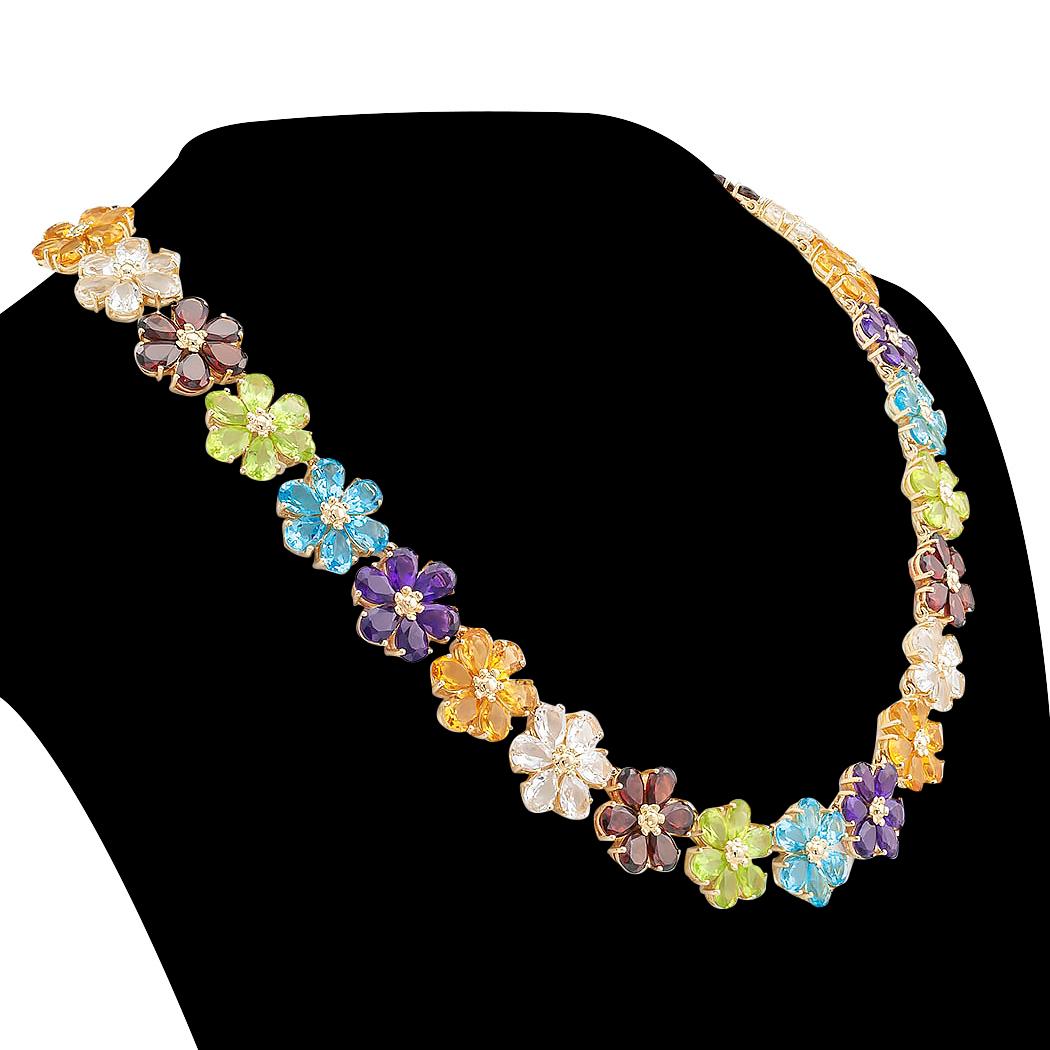 gemstone flower necklace