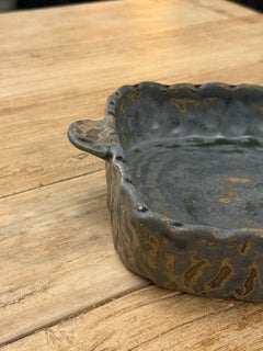 Multi Color Glaze Rectangle Shaped Tray With Two Handles, China, Contemporary