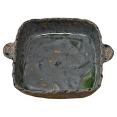 Multi Color Glaze Square Shaped Two Handled Tray, China, Contemporary